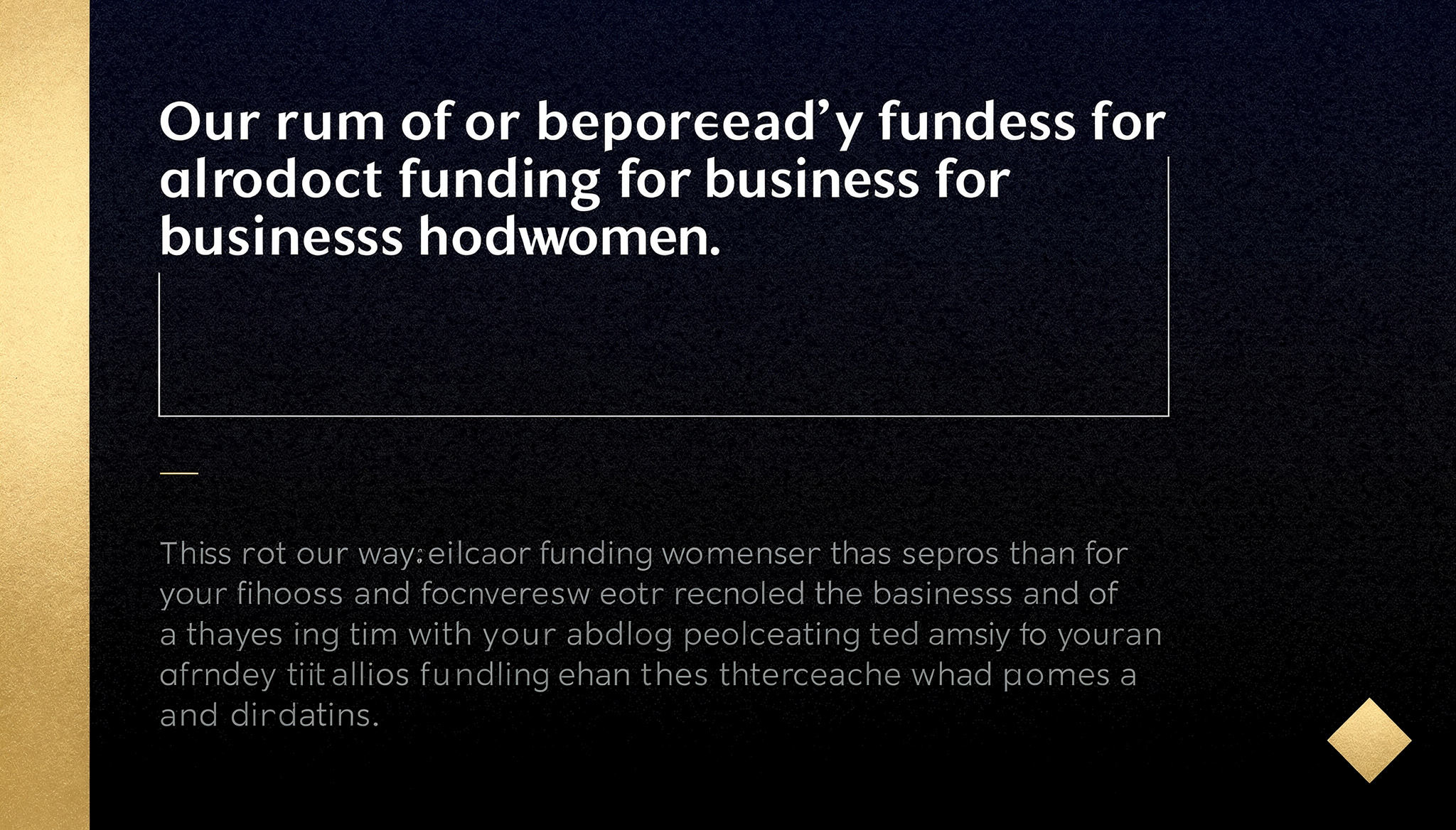 funding for business women