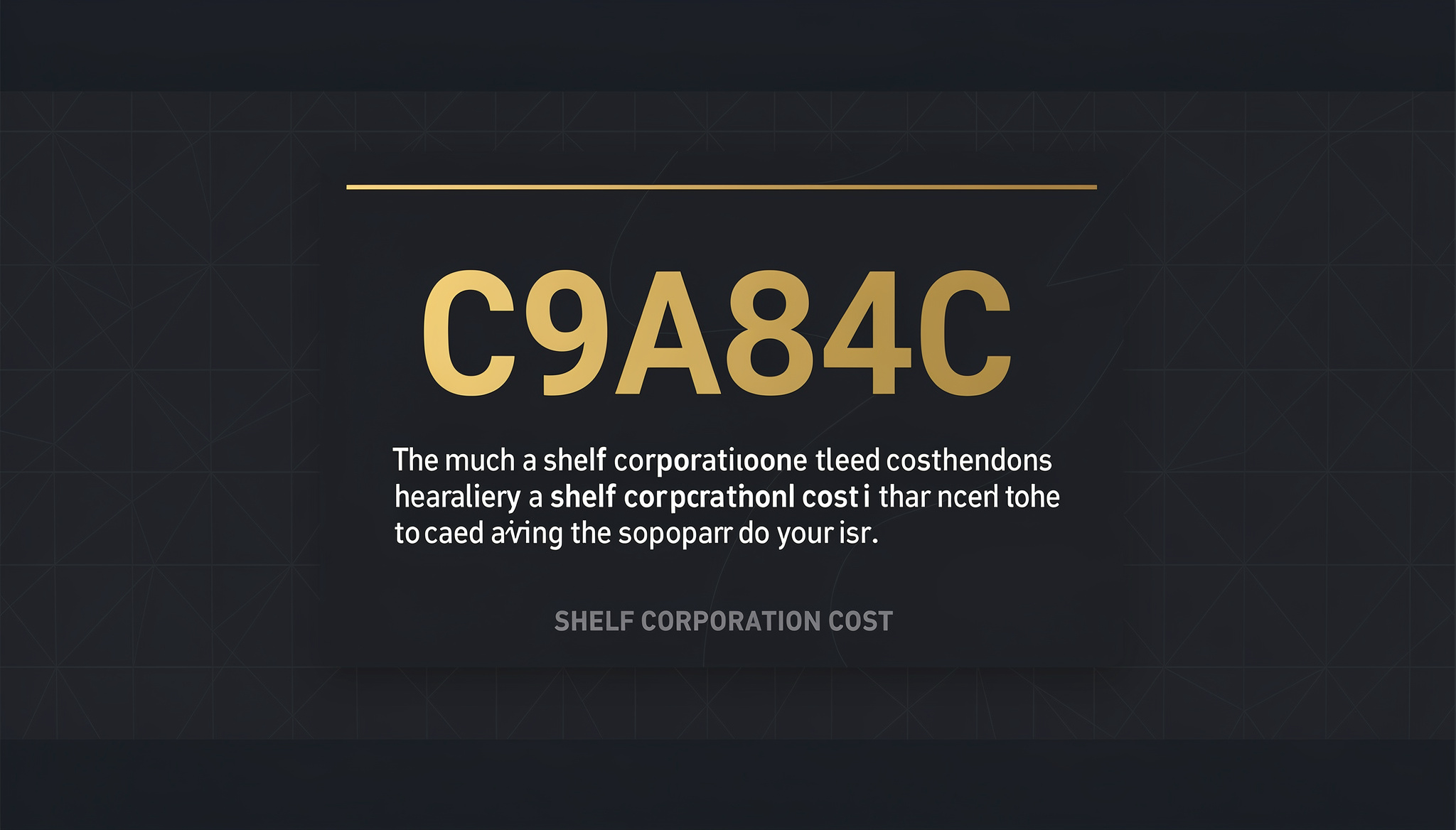 how much does a shelf corporation cost